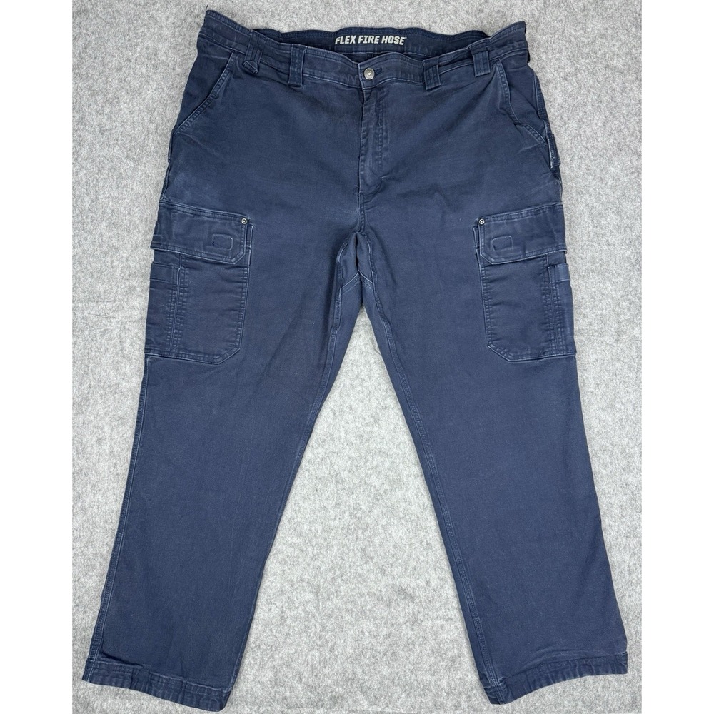 Duluth Trading Pants Men's 46x32 (Fits 46x30) Blue Flex Fire Hose Relaxed Fit